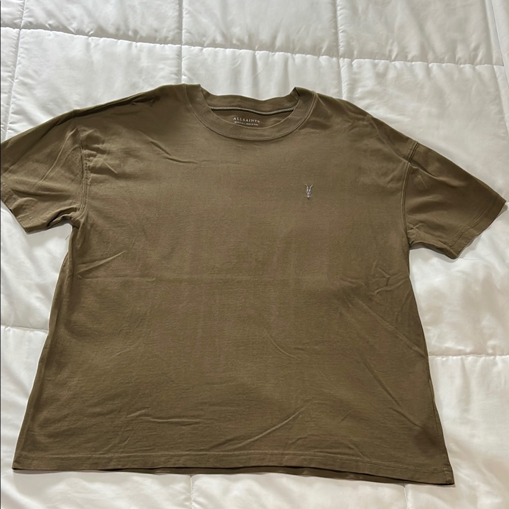 All Saints Kole Men's Khaki Oversized Short Sleeve Tee